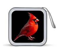 Cardinal Bird CD Case 40 Capacity Plastic DVD Storage Box Sleeves Zippered Wallet