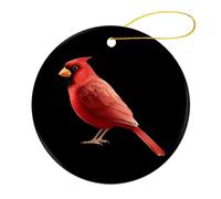 Cardinal Bird Funny Ceramic Ornament 3 Inch 2 Pcs