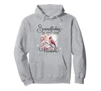Cardinal Bird Memorial, Snowflakes are Kisses from Heaven Pullover Hoodie