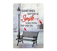 Cardinal Bird1 Vintage Tin Sign Sometimes I Just Look Up Smile And Say I Know That Was You Retro Bedroom Wall Decoration Cave Bar Kitchen Home Decoration Sign 12x16 Inch