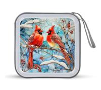 Cardinal Birds Funny CD Case 40 Capacity DVD Holder Portable Storage Disc Binder Wallet for Car Home Travel