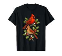 Cardinal Birds on Holly Branches T-Shirt