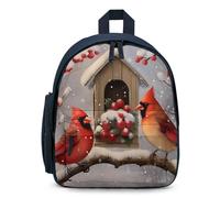 Cardinal Birds Snow Day House Cute Backpack Small Daily Daypack Travel Shoulder Bag with Adjustable Strap Funny Graphic
