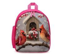 Cardinal Birds Snow Day House Cute Backpack Small Daily Daypack Travel Shoulder Bag with Adjustable Strap Funny Graphic