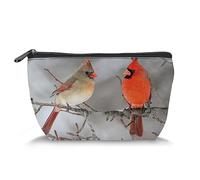 Cardinal Birdsby, Makeup Bag Cosmetic Bag for Women,Pair of Northern Cardinal Birds,Large Capacity Makeup Bags Travel Toiletry Bag Accessories Organizer,Red
