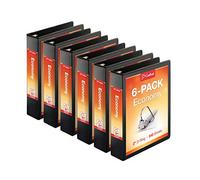 Cardinal by TOPS Products Economy Value ClearVue 2-Inch Slant-D Ring Binders, 540 Sheet Capacity, Black, Case of 6 Binders (90760)
