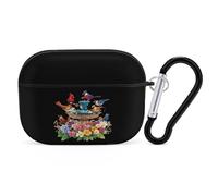 Cardinal & Chickadee Birds Spring Flowers Headphone Case Compatible with AirPods Pro PC Shell Carrying Case with Keychain Black-style