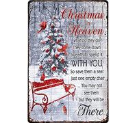 Cardinal Christmas in Heaven They Come Down to Earth to Spend It with You Tin Signs Vintage Tin Sign Retro Metal Signs Plaque Wall Decor 5.5x8inch for Man Cave Bedroom