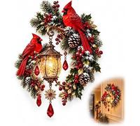 Cardinal Christmas Lantern Glow, Glow Bird Lamp,Lighted Wall Decor，1PC | Glow Red Bird Lamp,Resin LED Snow Globe that Lights Up as a for Mom with Red Bird Keepsake and Wreath for Home Tabletop