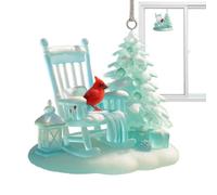 Cardinal Christmas Ornaments, 2D Rocking Chair Topper Pendant, Christmas Bird Ornaments Use, Acrylic Material, Mom Teacher Women Coworkers Friend Grandma Home Window, Holiday Decoration Gift