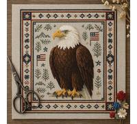 Cardinal Cross Stitch Kit with Floral Pattern, Hummingbird Cross Stitch Kit Personalized Bird Embroidery Kit for Adults Beginners, DIY Needlepoint Home Wall Art Decoration Gift(Bald Eagle,Counted)