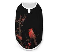 Cardinal Cute Bird Funny Dog Shirts Pet Sleeveless Clothes Puppy Cat T-shirts for Small to Large
