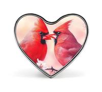 Cardinal Cute Bird in Love Brooch Pins Heart Badge Button Tie Lapel Backpack Pin Decoration for Women Men
