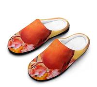 Cardinal Cute Bird Women's Slippers Cotton Warm House Shoes with Rubber Anti-Slip Sole Slip On for Home Outdoor 9-10(40-41)