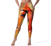 Cardinal Cute Bird Women's Yoga Leggings High Waist Activewear Trousers with Pockets Comfort Workout Pants L