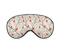 Cardinal Cute Birds Pattern Printed Sleep Mask for Unisex Adult Soft Night Blindfold with Adjustable Strap
