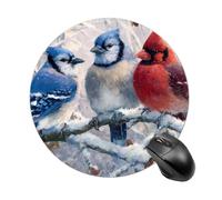 Cardinal Cute Blue Jay Bird Funny Mouse Pads for Home Office | Non-Slip Laptop Mouse Mat with Stitched Edge for Travel 8inch Perfect Size