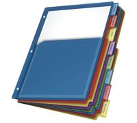 Cardinal Expanding Poly Pocket Dividers - 8 Tab Dividers w/Pockets for 3 Ring Binder - Multi Colors for Filing & Organizing Documents - Perfect for Home, Office, & School Use - 8 Dividers (Pack of 1)