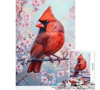 Cardinal in Bloom Puzzles for Teenagers 1000 Piece Support Memory Strength And Retention Gentle Calm Leisure Activity (50X75cm)