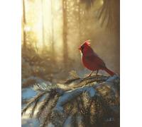 Cardinal In Snow Notebook - Wide Ruled Composition Notebook, 8.5" x 11", 120 pages, full-color cover art painted by illustrator Jason Behnke.