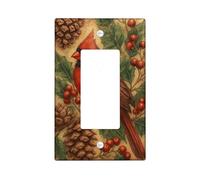 Cardinal Light Switch Cover Plate/Outlet Covers, Red Winter Bird for Holiday Decor, Thermoplastic Wall Plates, Standard Size Single Rocker