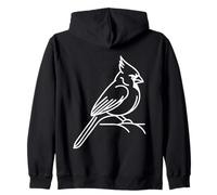 Cardinal Line Art Birdwatcher Zip Hoodie