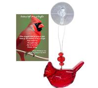 Cardinal Memorial Gift Cardinal of Love and Comfort Visitor from Heaven Sympathy Gift Set Bereavement Gifts Remembrance Gifts for Loss of Father, Mother, Sister - Red Bird Crystal Window Decor