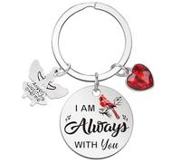 Cardinal Memorial Keychain Gifts, I Am Always With You Bereavement Condolences Keychains Sympathy Gift for Loss of Mother Father Son Daught Wife Husband Friend Merry Christmas