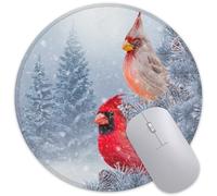 Cardinal Mouse Pad Round Mouse Mat, Non-Slip Rubber Base Mousepad with Stitched Edge for Wireless Computer Laptop Office Desk Accessories 8 x 8 Inches