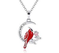 Cardinal Necklace for Women Cardinals Appear when Angels Are Near Heart Memorial Necklace for Her, Copper, No Gemstone
