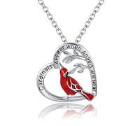 Cardinal Necklace for Women Cardinals Appear when Angels Are Near Heart Memorial Necklace for Her, Copper, No Gemstone