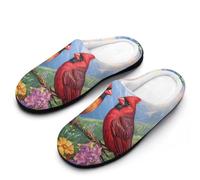 Cardinal on Branch Men's Slippers Comfortable And Non-slip Cotton Slipper Shoe for House