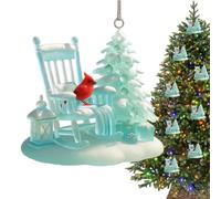 Cardinal Ornaments - 2D Topper Figurine with Rocking Chair Design - Christmas Cardinal Ornaments | for Teacher Women Coworkers Friend Grandma Mom Home Window