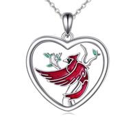 Cardinal Red Bird Pendant Women Love Jewelry Necklace for Birthdays