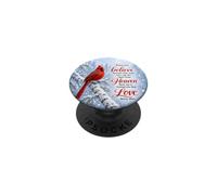 Cardinal Red Bird Sign From Heaven Snowy Winter Birch Pine PopSockets Adhesive PopGrip