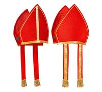 Cardinal Red Velvet Novelty Hats Caps & Headwear for Fancy Dress Costumes Accessory