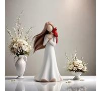 Cardinal Remembrance Love and Serenity Figurine, Angel Cardinal Figurines, Guardian Angel Figurines, White Resin Memorial Ornament with Red Bird for Sympathy, Sympathy Rememberance Memorial Com