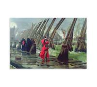 Cardinal Richelieu at The Siege of La Rochelle Poster Bedroom Canvas Decor Print Wall Art Office Room Aesthetic Decor Gift Unframe 16x24inch(40x60cm)