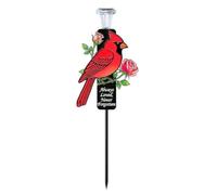 Cardinal Solar Memorial Stakes, LED Grave Marker, Weatherproof Garden Plaque for Cemetery, Gravesite, Yard Garden, Sympathy Remembrance Gift for Mother and Grandma