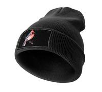 Cardinal Songbird Watercolor Men‘s Soft Beanie Hat Winter Warm Slouchy Knit Cuff Cap for Women