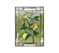Cardinal Stained Window Panel, 20cm Stained Acrylic Birds Panel, Stained Acrylic Window Pendant, Stained Window Hanging for Windows, Wall, Blue