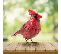 Cardinal Statue Metal Bird Yard Art, Garden Yard Sculpture Art - Red Large Realistic Standing - Outdoor Fall, Winter, Spring, Summer Decoration - Handmade Ornament Decor Mom, Sympathy Gifts
