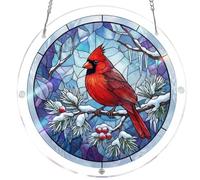 Cardinal Suncatcher Puzzle, Stained Glass Suncatcher for Window Hanging, Acrylic Jigsaw Sun Catcher for Home Decor and Gifts A01