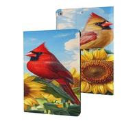Cardinal Sunflower Bird Funny Tablet Cases Multi-Viewing Angels Trifold Stand Case Compatible with iPad Series