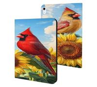 Cardinal Sunflower Bird Funny Tablet Cases Multi-Viewing Angels Trifold Stand Case Compatible with iPad Series