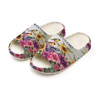 Cardinal Sunflower Bird Welcome Slides for Women Men Soft Thick Bottom Coconut Slippers Sandals for Bathroom Beach