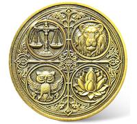 Cardinal Virtues Coin Four Virtues Stoic Coin Stoicism Medallion Reminder Token - Celebrating Justice, Courage, Wisdom, and Temperance (Single Coin)