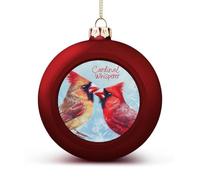 Cardinal Whisperer Christmas Ball Ornaments Funny Christmas Tree Decorations Red And Gold for Holiday Party Decor