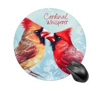 Cardinal Whisperer Funny Mouse Pads for Home Office | Non-Slip Laptop Mouse Mat with Stitched Edge for Travel 8inch Perfect Size