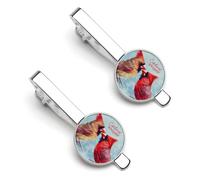 Cardinal Whisperer Men's Tie Clip Classic Necktie Tie Bar 2 Pack Clasp Clip for Wedding Anniversary Business Gifts